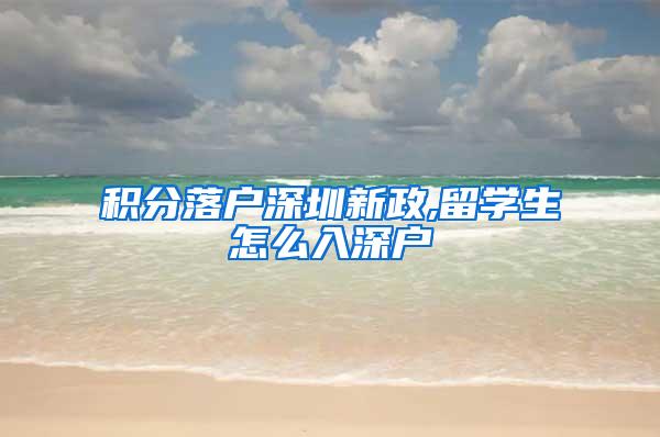 积分落户深圳新政,留学生怎么入深户