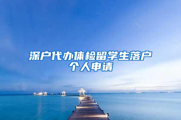 深户代办体检留学生落户个人申请