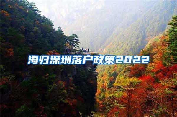 海归深圳落户政策2022