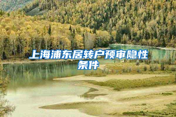 上海浦东居转户预审隐性条件