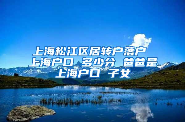上海松江区居转户落户 上海户口 多少分 爸爸是上海户口 子女