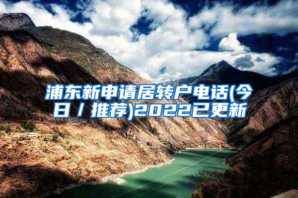 浦东新申请居转户电话(今日／推荐)2022已更新