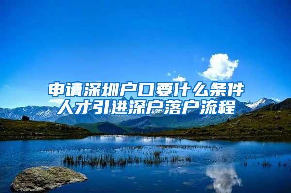 申请深圳户口要什么条件人才引进深户落户流程