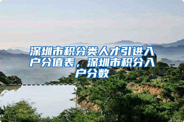 深圳市积分类人才引进入户分值表，深圳市积分入户分数