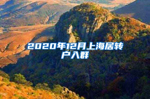 2020年12月上海居转户入群