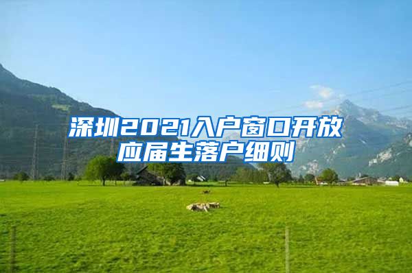 深圳2021入户窗口开放应届生落户细则