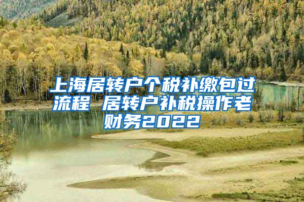 上海居转户个税补缴包过流程 居转户补税操作老财务2022