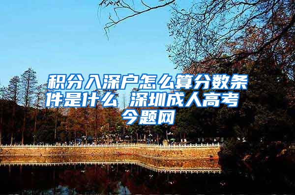 积分入深户怎么算分数条件是什么 深圳成人高考 今题网