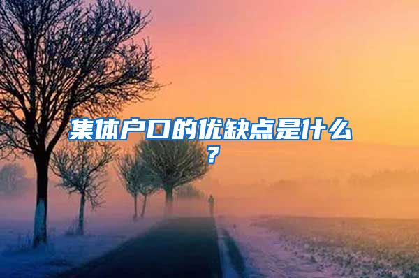 集体户口的优缺点是什么？