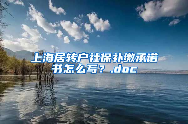 上海居转户社保补缴承诺书怎么写？.doc