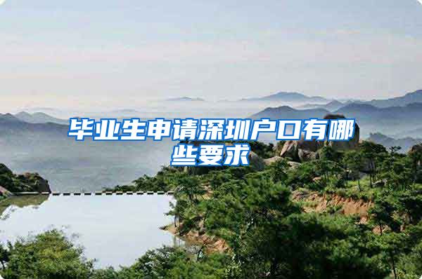 毕业生申请深圳户口有哪些要求