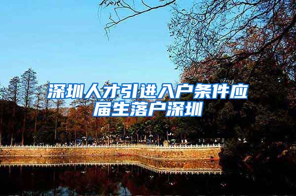 深圳人才引进入户条件应届生落户深圳