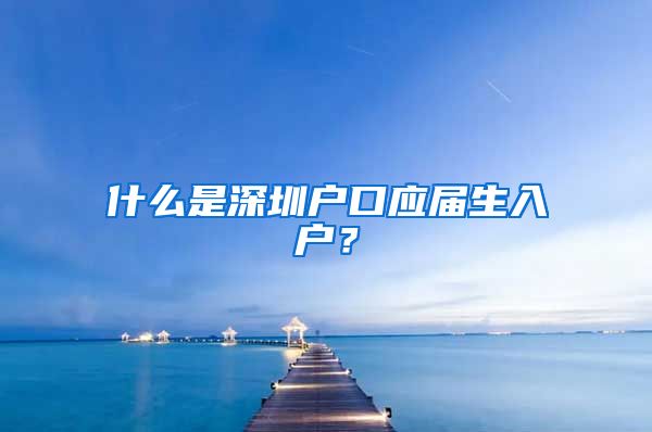什么是深圳户口应届生入户？