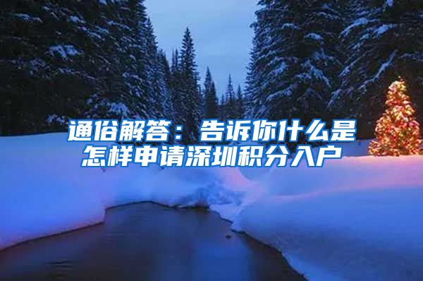 通俗解答：告诉你什么是怎样申请深圳积分入户