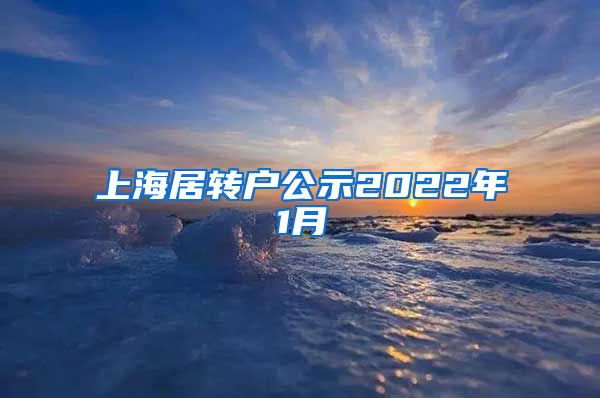 上海居转户公示2022年1月
