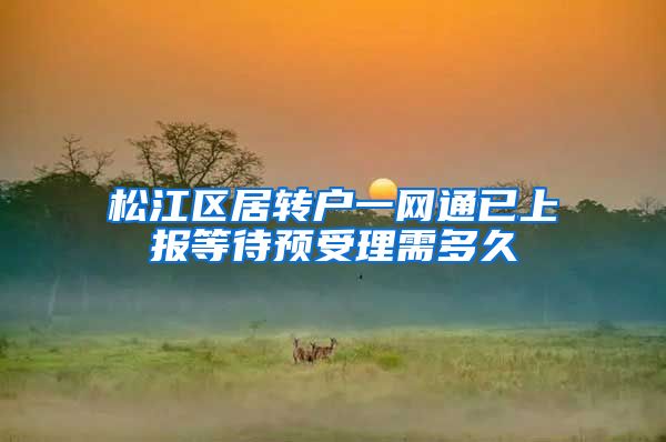松江区居转户一网通已上报等待预受理需多久