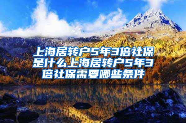 上海居转户5年3倍社保是什么上海居转户5年3倍社保需要哪些条件