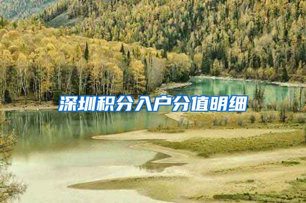 深圳积分入户分值明细