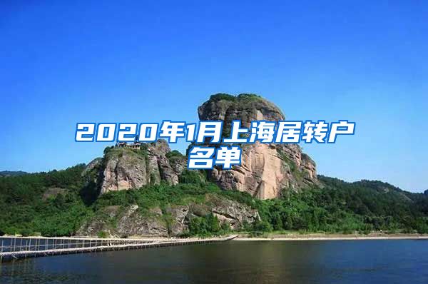 2020年1月上海居转户名单