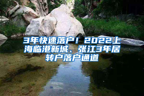 3年快速落户！2022上海临港新城、张江3年居转户落户通道