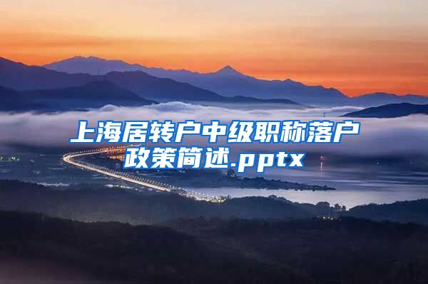 上海居转户中级职称落户政策简述.pptx