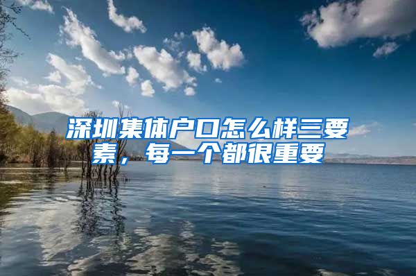 深圳集体户口怎么样三要素，每一个都很重要