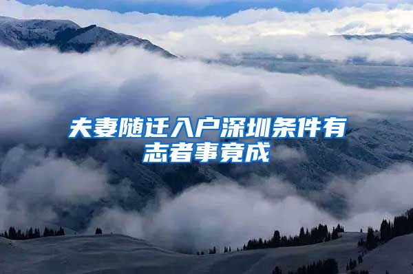 夫妻随迁入户深圳条件有志者事竟成