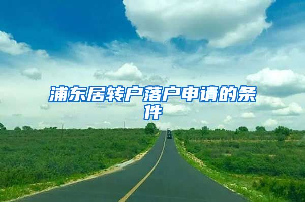 浦东居转户落户申请的条件