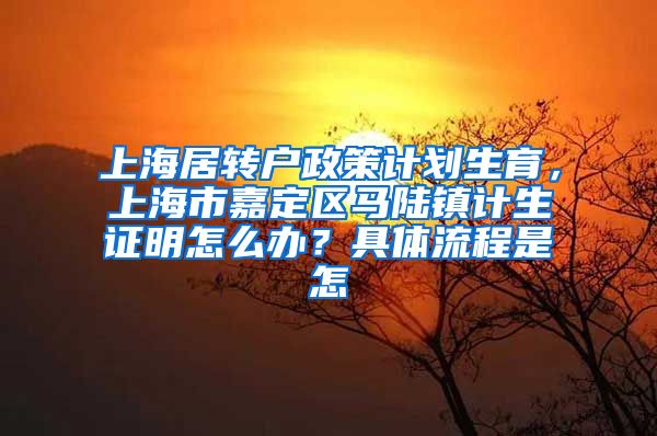上海居转户政策计划生育，上海市嘉定区马陆镇计生证明怎么办？具体流程是怎