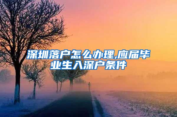 深圳落户怎么办理,应届毕业生入深户条件