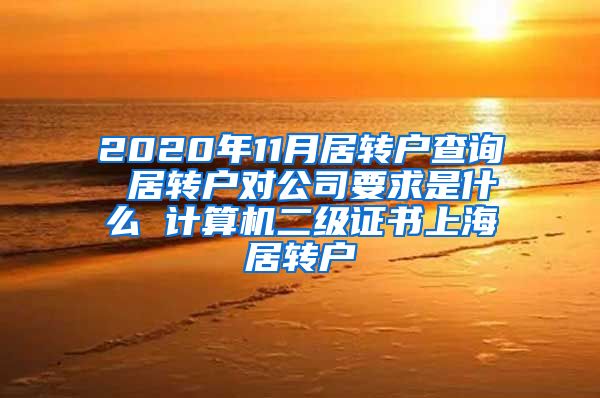2020年11月居转户查询 居转户对公司要求是什么 计算机二级证书上海居转户
