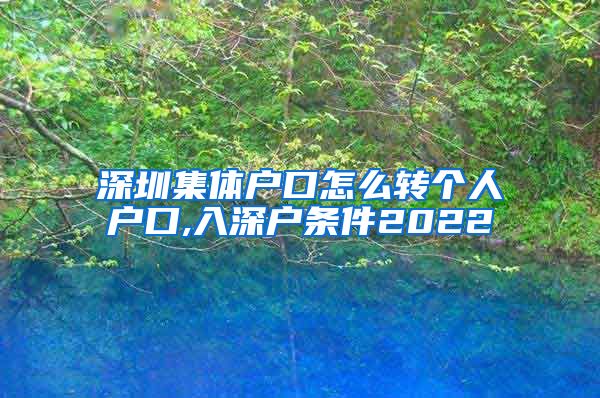 深圳集体户口怎么转个人户口,入深户条件2022