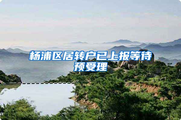 杨浦区居转户已上报等待预受理