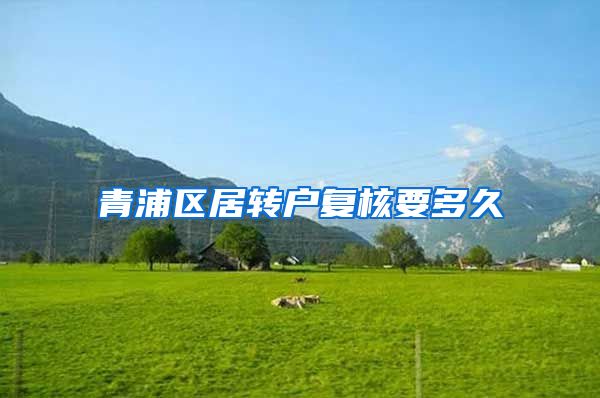 青浦区居转户复核要多久
