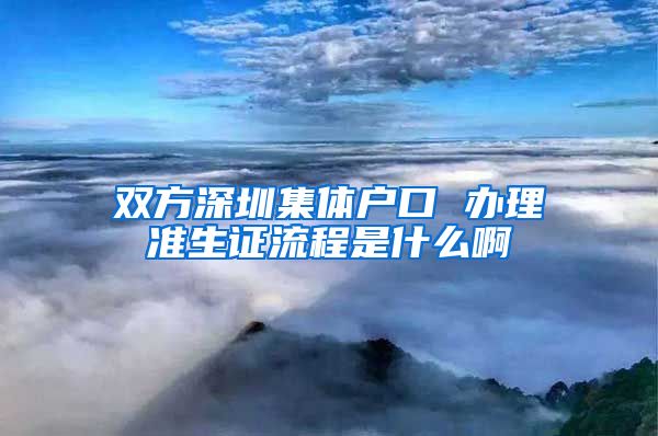 双方深圳集体户口 办理准生证流程是什么啊
