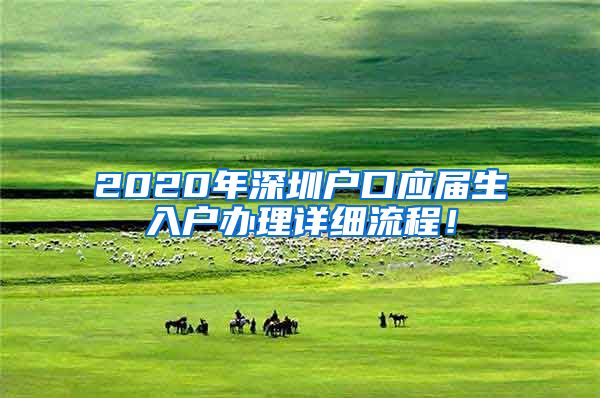 2020年深圳户口应届生入户办理详细流程！