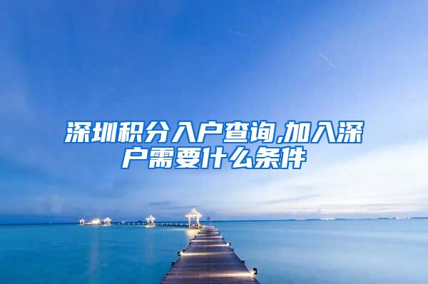 深圳积分入户查询,加入深户需要什么条件