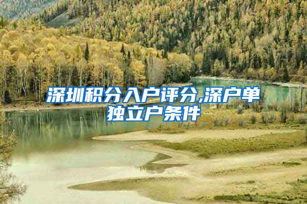 深圳积分入户评分,深户单独立户条件