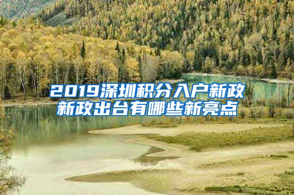 2019深圳积分入户新政新政出台有哪些新亮点