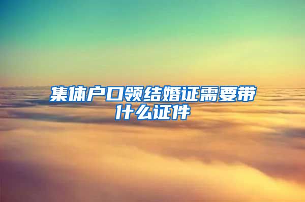 集体户口领结婚证需要带什么证件