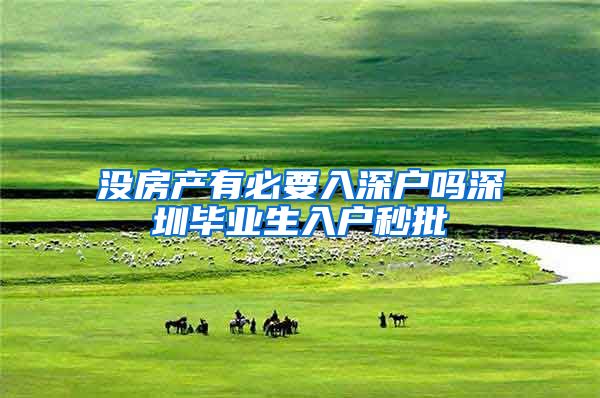 没房产有必要入深户吗深圳毕业生入户秒批