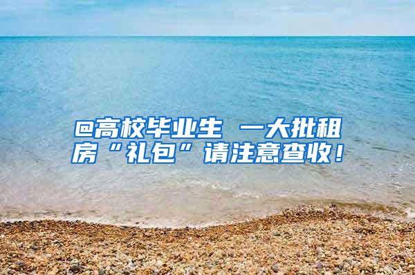 @高校毕业生 一大批租房“礼包”请注意查收！