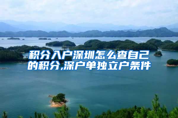 积分入户深圳怎么查自己的积分,深户单独立户条件