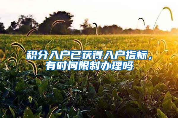积分入户已获得入户指标，有时间限制办理吗