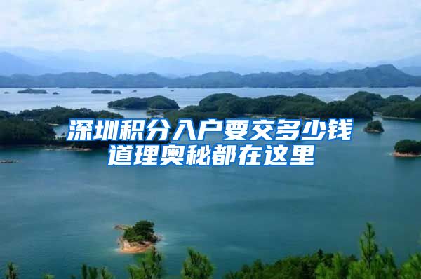 深圳积分入户要交多少钱道理奥秘都在这里