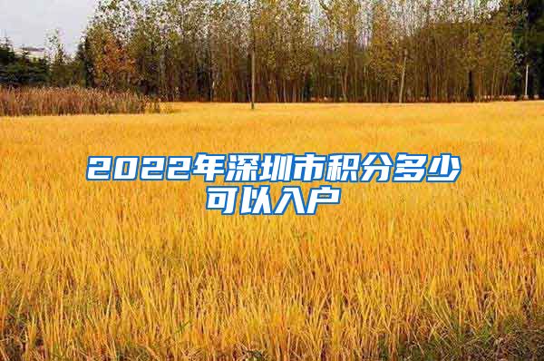 2022年深圳市积分多少可以入户