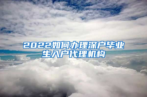 2022如何办理深户毕业生入户代理机构