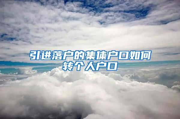 引进落户的集体户口如何转个人户口