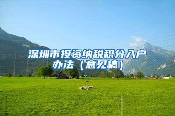 深圳市投资纳税积分入户办法（意见稿）