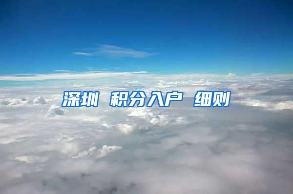 深圳 积分入户 细则